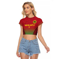 Custom Vanuatu Cricket Raglan Cropped T Shirt 2024 Polynesian Pattern Sporty Style