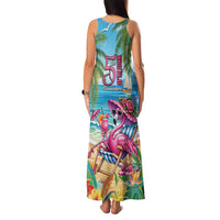 Flamingo Aloha Hawaii Family Matching Tank Maxi Dress and Hawaiian Shirt It's 5 O’Clock Somewhere Tropical Vibes - Polynesian Pride