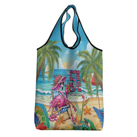 Flamingo Aloha Hawaii Grocery Bag It's 5 O’Clock Somewhere Tropical Vibes - Polynesian Pride