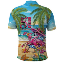 Flamingo Aloha Hawaii Polo Shirt It's 5 O’Clock Somewhere Tropical Vibes - Polynesian Pride