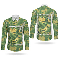 Aloha Hawaii Maia Couples Matching Puletasi and Long Sleeve Button Shirt Hawaiian Banana Stylized Stamp LT14 - Polynesian Pride