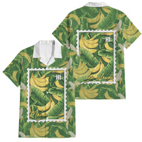 Aloha Hawaii Maia Family Matching Short Sleeve Bodycon Dress and Hawaiian Shirt Hawaiian Banana Stylized Stamp LT14 Dad's Shirt - Short Sleeve Green - Polynesian Pride