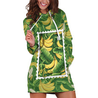 Aloha Hawaii Maia Hoodie Dress Hawaiian Banana Stylized Stamp LT14 Green - Polynesian Pride