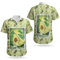 Aloha Hawaii Avocado Couples Matching Off Shoulder Short Dress and Hawaiian Shirt Hawaiian Fruit Stylized Stamp LT14 - Polynesian Pride