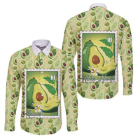 Aloha Hawaii Avocado Family Matching Off Shoulder Short Dress and Hawaiian Shirt Hawaiian Fruit Stylized Stamp LT14 Dad's Shirt - Long Sleeve Green - Polynesian Pride