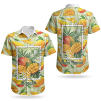 Aloha Hawaii Manako Palaka Motifs Couples Matching Mermaid Dress and Hawaiian Shirt Hawaiian Mango Stylized Stamp LT14 - Polynesian Pride