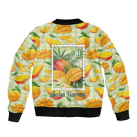 Aloha Hawaii Manako Palaka Motifs Sleeve Zip Bomber Jacket Hawaiian Mango Stylized Stamp LT14 - Polynesian Pride