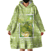 Aloha Hawaii Ulu Palaka Motifs Wearable Blanket Hoodie Hawaiian Breadfruit Stylized Stamp LT14 - Polynesian Pride