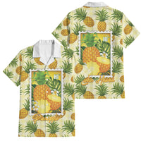 Aloha Hawaii Hala Kahiki Palaka Motifs Family Matching Summer Maxi Dress and Hawaiian Shirt Hawaiian Pineapple Stylized Stamp LT14 Dad's Shirt - Short Sleeve Yellow - Polynesian Pride