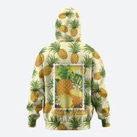 Aloha Hawaii Hala Kahiki Palaka Motifs Zip Hoodie Hawaiian Pineapple Stylized Stamp LT14 - Polynesian Pride