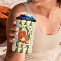 Aloha Hawaii Rambutan Palaka Motifs 4 in 1 Can Cooler Tumbler Hawaiian Fruit Stylized Stamp LT14 - Polynesian Pride