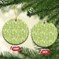Omaomao Hawaii Breadfruit Palaka Motifs Ceramic Ornament LT14 Circle Green - Polynesian Pride