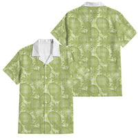 Omaomao Hawaii Breadfruit Palaka Motifs Family Matching Short Sleeve Bodycon Dress and Hawaiian Shirt LT14 Dad's Shirt - Short Sleeve Green - Polynesian Pride