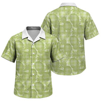Omaomao Hawaii Breadfruit Palaka Motifs Family Matching Tank Maxi Dress and Hawaiian Shirt LT14 Son's Shirt Green - Polynesian Pride