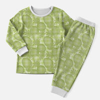 Omaomao Hawaii Breadfruit Palaka Motifs Christmas Pajama Set LT14 Men Green - Polynesian Pride