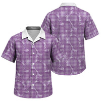 Poni Hawaii Breadfruit Palaka Motifs Family Matching Off Shoulder Short Dress and Hawaiian Shirt LT14 Son's Shirt Purple - Polynesian Pride
