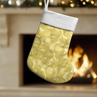 Melemele Hawaii Breadfruit Palaka Motifs Christmas Stocking LT14 Set of 2 Yellow - Polynesian Pride
