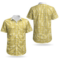 Melemele Hawaii Breadfruit Palaka Motifs Couples Matching Short Sleeve Bodycon Dress and Hawaiian Shirt LT14 - Polynesian Pride