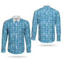 Polu Hawaii Breadfruit Palaka Motifs Couples Matching Tank Maxi Dress and Long Sleeve Button Shirt LT14 - Polynesian Pride