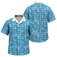 Polu Hawaii Breadfruit Palaka Motifs Family Matching Mermaid Dress and Hawaiian Shirt LT14 Son's Shirt Blue - Polynesian Pride