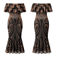Aotearoa Kati Mamoe Personalised Couples Matching Mermaid Dress and Hawaiian Shirt Maori Iwi Poutama Puhoro Tattoo LT14 - Polynesian Pride