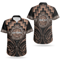 Aotearoa Kati Mamoe Personalised Couples Matching Off Shoulder Short Dress and Hawaiian Shirt Maori Iwi Poutama Puhoro Tattoo LT14 - Polynesian Pride