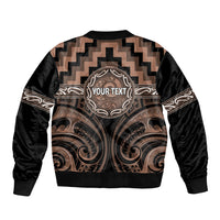 Aotearoa Kati Mamoe Personalised Sleeve Zip Bomber Jacket Maori Iwi Poutama Puhoro Tattoo LT14 - Polynesian Pride