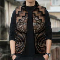 Aotearoa Kati Mamoe Personalised Sleeveless Puffer Jacket Maori Iwi Poutama Puhoro Tattoo LT14 - Polynesian Pride