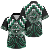 Aotearoa Whakatohea Personalised Family Matching Short Sleeve Bodycon Dress and Hawaiian Shirt Maori Iwi Poutama Puhoro Tattoo LT14 Son's Shirt Green - Polynesian Pride