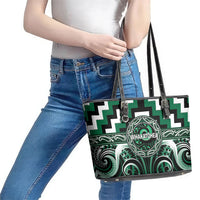 Aotearoa Whakatohea Leather Tote Bag Maori Iwi Poutama Puhoro Tattoo LT14 - Polynesian Pride