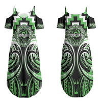 Aotearoa Ngati Awa Personalised Couples Matching Summer Maxi Dress and Hawaiian Shirt Maori Iwi Poutama Puhoro Tattoo LT14 - Polynesian Pride
