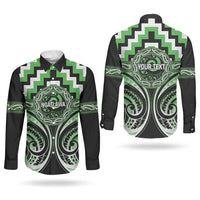 Aotearoa Ngati Awa Personalised Couples Matching Tank Maxi Dress and Long Sleeve Button Shirt Maori Iwi Poutama Puhoro Tattoo LT14 - Polynesian Pride