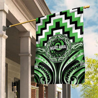 Aotearoa Ngati Awa Garden Flag Maori Iwi Poutama Puhoro Tattoo LT14 House Flag Green - Polynesian Pride