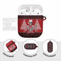 Personalized Hawaii Skull Christmas AirPods Case Mele Kalikimaka Hawaiian Kakau - Polynesian Pride