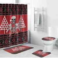 Personalized Hawaii Skull Christmas Bathroom Set Mele Kalikimaka Hawaiian Kakau - Polynesian Pride