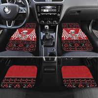 Personalized Hawaii Skull Christmas Car Mats Mele Kalikimaka Hawaiian Kakau - Polynesian Pride