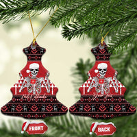 Personalized Hawaii Skull Christmas Ceramic Ornament Mele Kalikimaka Hawaiian Kakau - Polynesian Pride