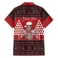 Personalized Hawaii Skull Christmas Family Matching Short Sleeve Bodycon Dress and Hawaiian Shirt Mele Kalikimaka Hawaiian Kakau LT14 - Polynesian Pride