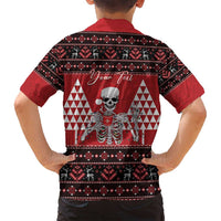 Personalized Hawaii Skull Christmas Family Matching Summer Maxi Dress and Hawaiian Shirt Mele Kalikimaka Hawaiian Kakau LT14 - Polynesian Pride