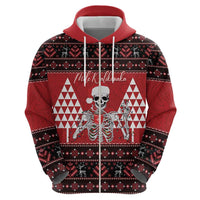 Personalized Hawaii Skull Christmas Hoodie Mele Kalikimaka Hawaiian Kakau - Polynesian Pride