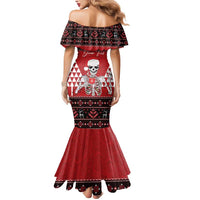 Personalized Hawaii Skull Christmas Mermaid Dress Mele Kalikimaka Hawaiian Kakau - Polynesian Pride