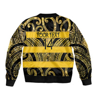 Taranaki Custom Rugby New Zealand Bomber Jacket Aotearoa Maori Pukana Tiki Mascot