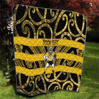 Taranaki Custom Rugby New Zealand Quilt Aotearoa Maori Pukana Tiki Mascot