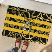 Taranaki Custom Rugby New Zealand Rubber Doormat Aotearoa Maori Pukana Tiki Mascot
