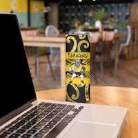 Taranaki Custom Rugby New Zealand Skinny Tumbler Aotearoa Maori Pukana Tiki Mascot