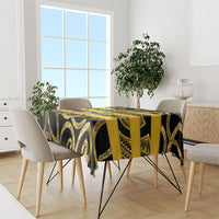 Taranaki Custom Rugby New Zealand Tablecloth Aotearoa Maori Pukana Tiki Mascot