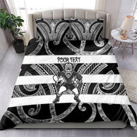 Hawke's Bay Custom Rugby New Zealand Bedding Set Aotearoa Maori Pukana Tiki Mascot