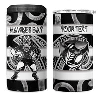 Hawke's Bay Custom Rugby New Zealand 4 in 1 Can Cooler Tumbler Aotearoa Maori Pukana Tiki Mascot