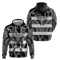 Hawke's Bay Custom Rugby New Zealand Hoodie Aotearoa Maori Pukana Tiki Mascot