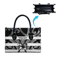 Hawke's Bay Custom Rugby New Zealand Leather Bag Aotearoa Maori Pukana Tiki Mascot